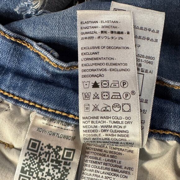 Levi’s SZ 30 High-Rise Jean Shorts Distressed Stretch Zip-Fly Frayed Hem Pockets - Picture 9 of 9